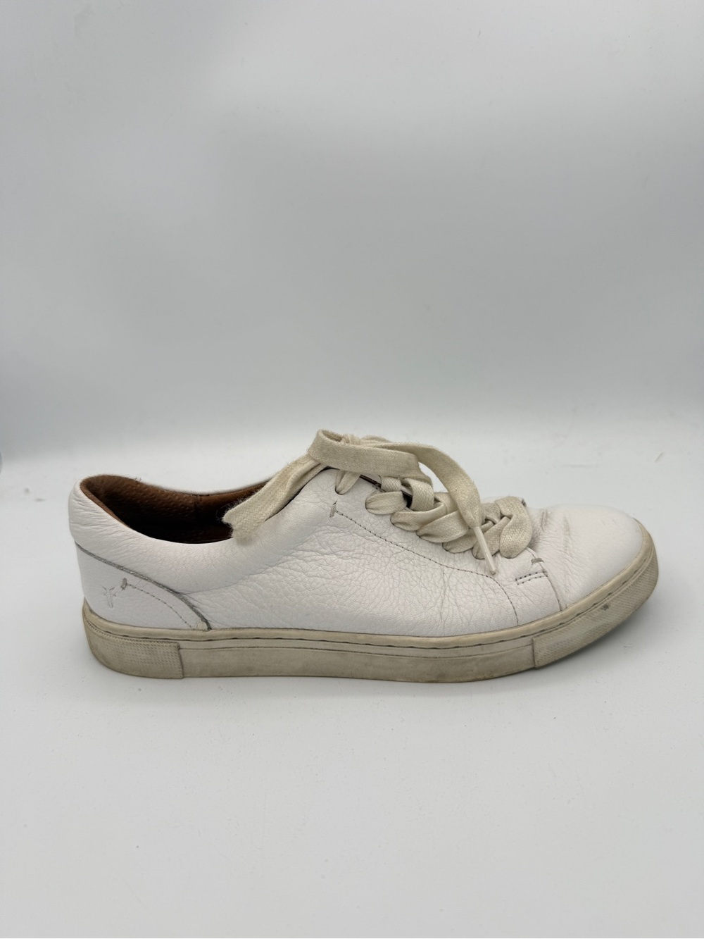 Frye Ivy Low Lace White Leather Sneakers Minimalist 6.5